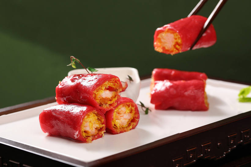 金沙鲜虾红米肠粉